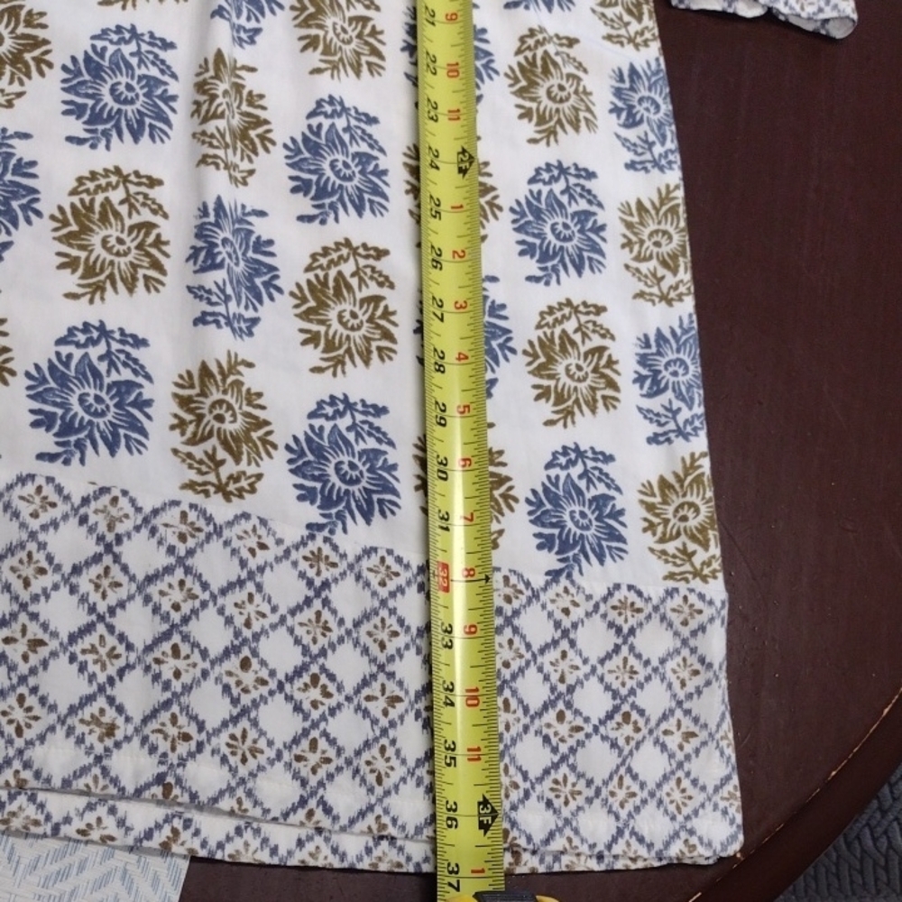 LOFT Long Sleeve Dress - Blue and Gold Floral - Picture 11 of 15